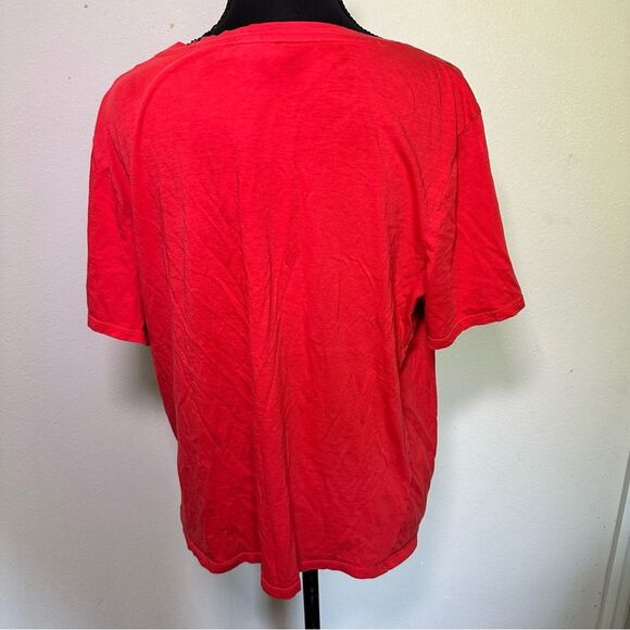 Express Red Orange Women’s Short Sleeve T-Shirt with Knot Detail - Picture 4 of 8
